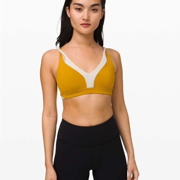Lululemon New Ambition Bra Fools Gold / Light Ivory- Size 6 - Picture 2 of 7